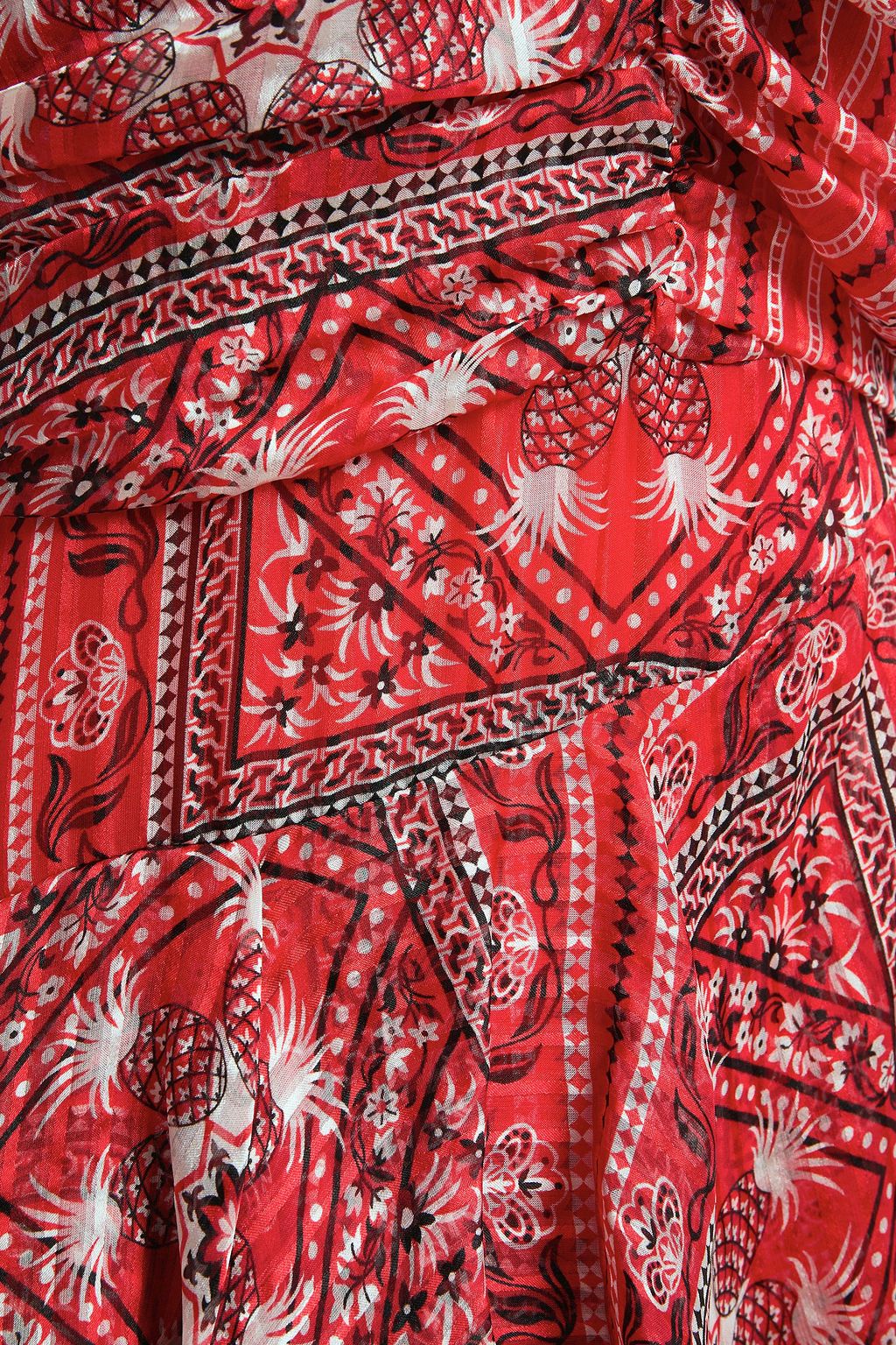 ISABEL MARANT Enta asymmetric ruffled printed silk-voile mini dress