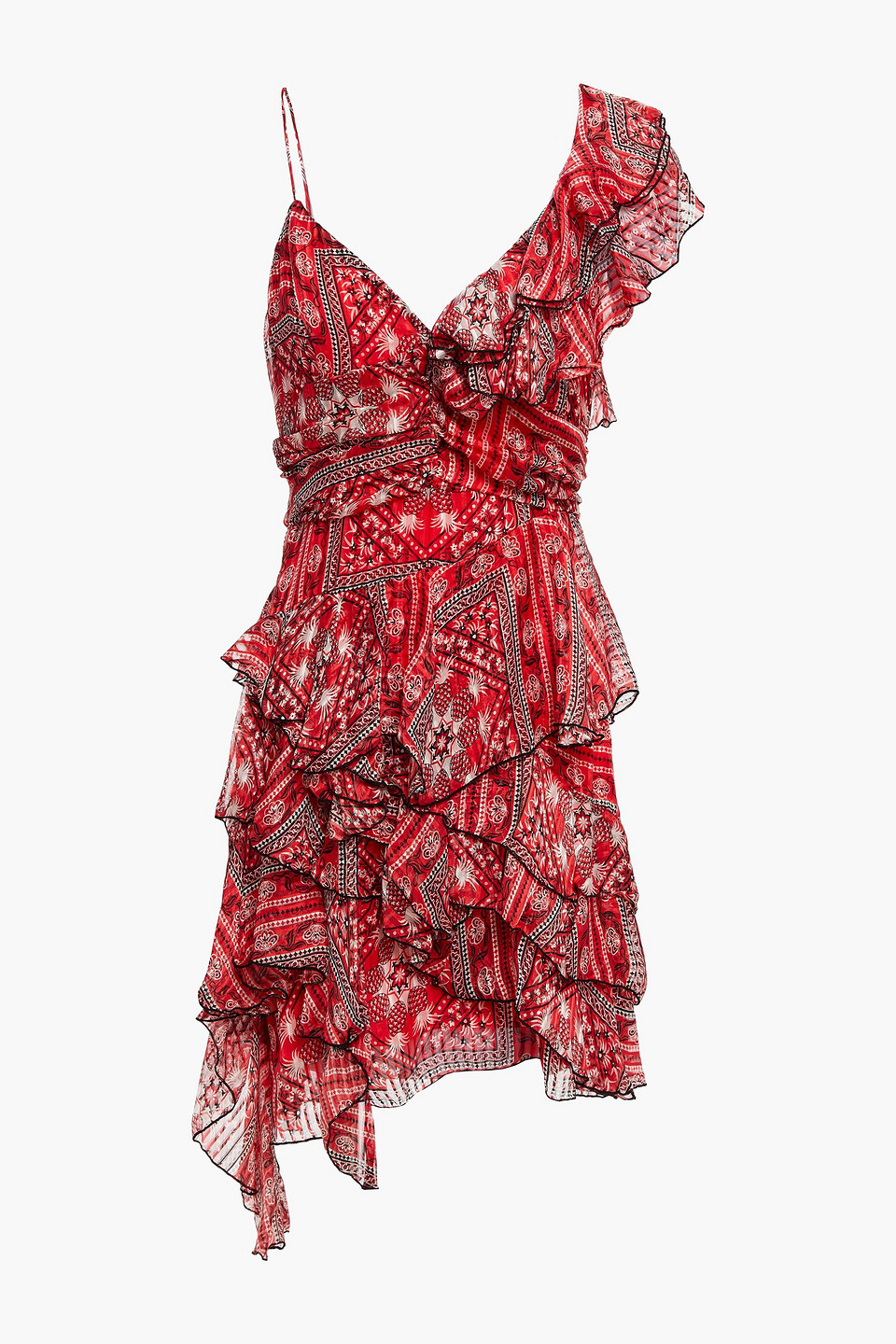 Enta ruffled printed silk-voile mini dress