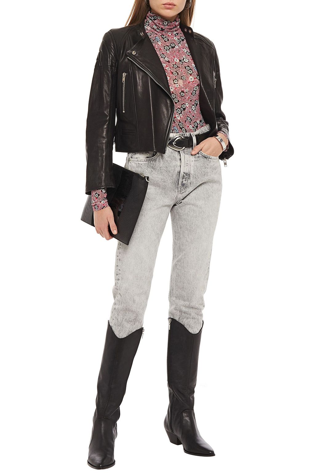 ISABEL MARANT Cropped quilted leather biker jacket THE