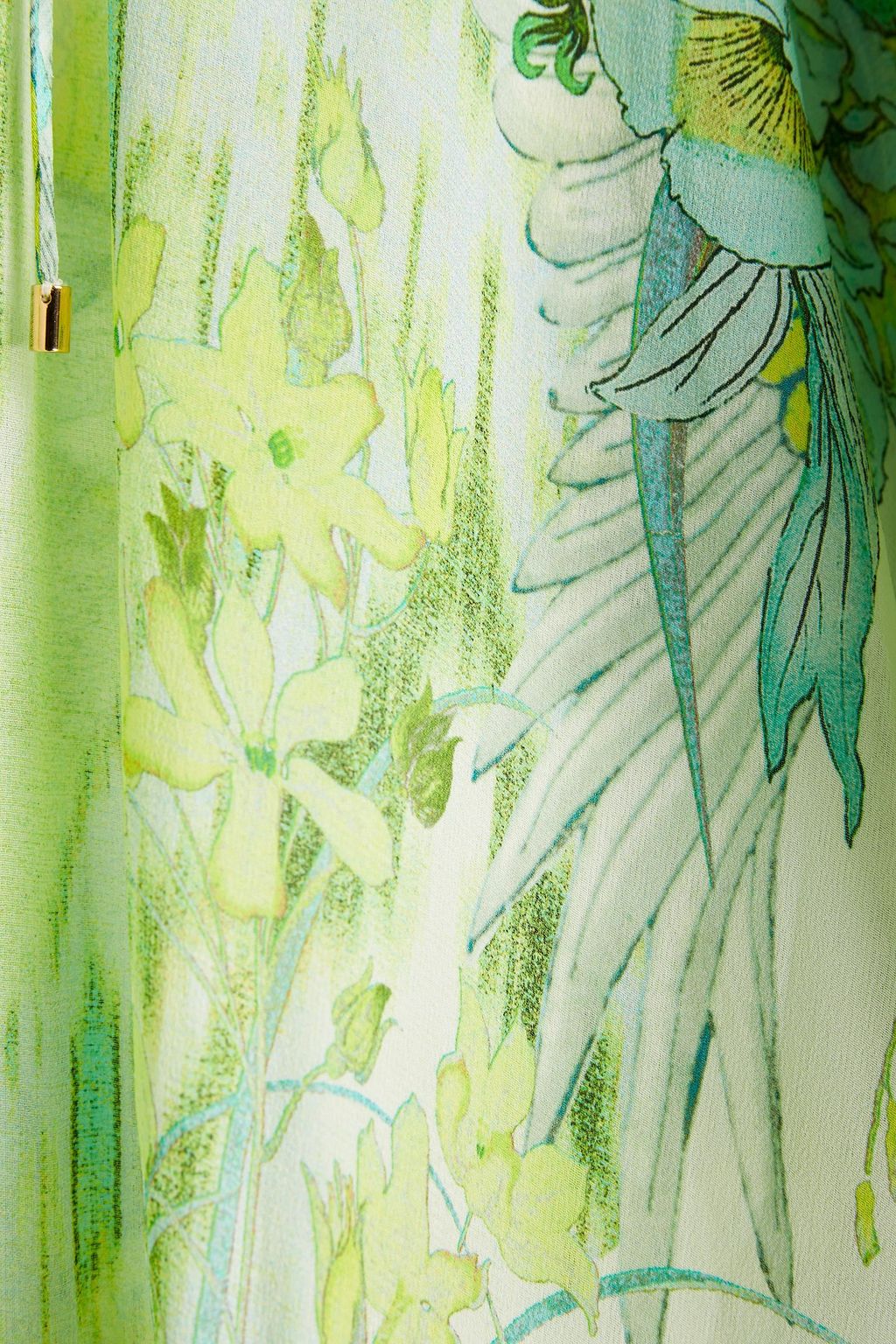 ROBERTO CAVALLI Lace-up floral-print silk-chiffon kaftan