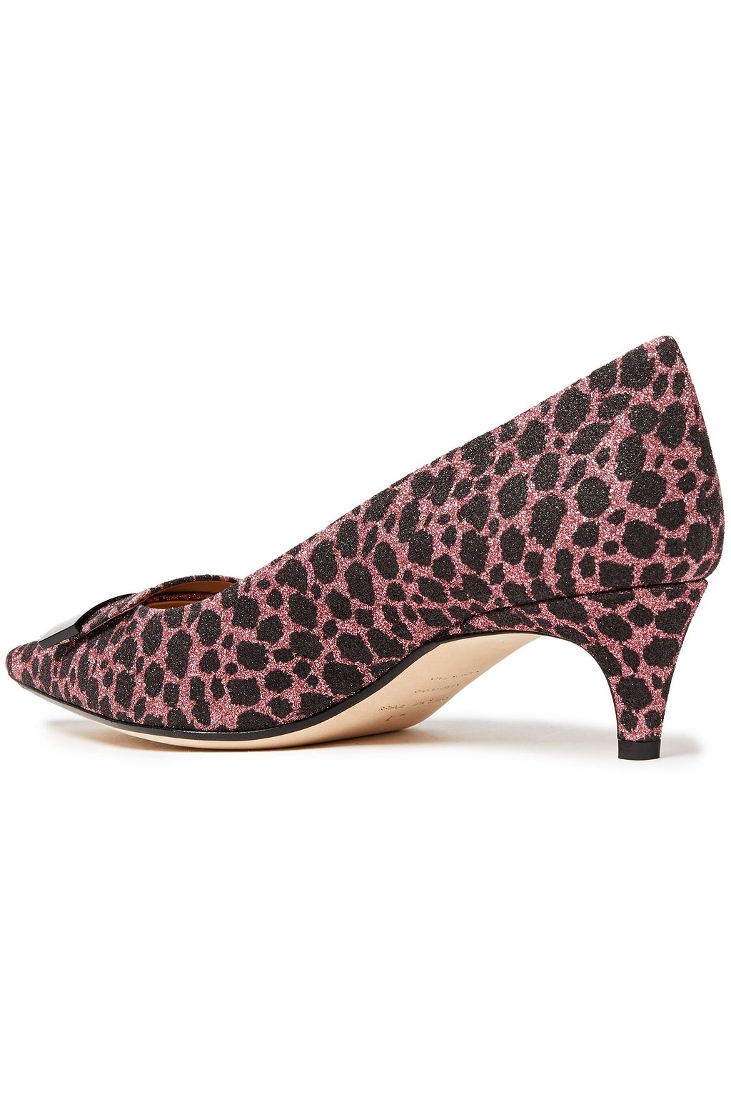 SERGIO ROSSI sr1 glittered leopard-print cotton-blend pumps