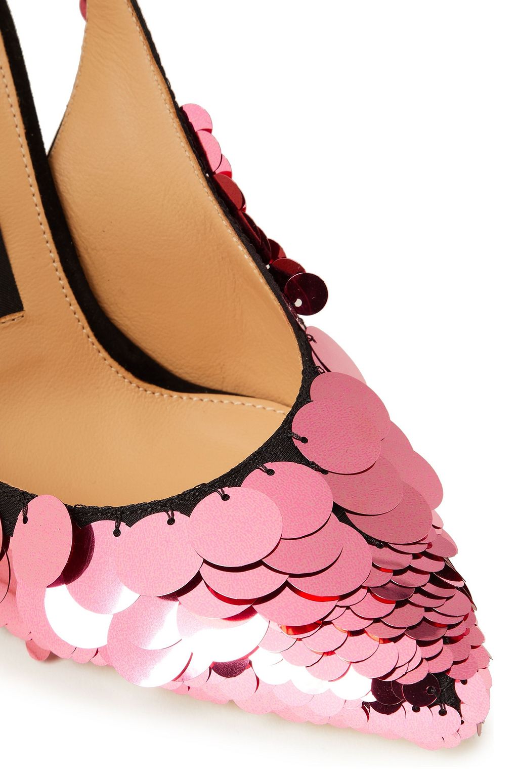 SERGIO ROSSI Sequined leather slingback pumps