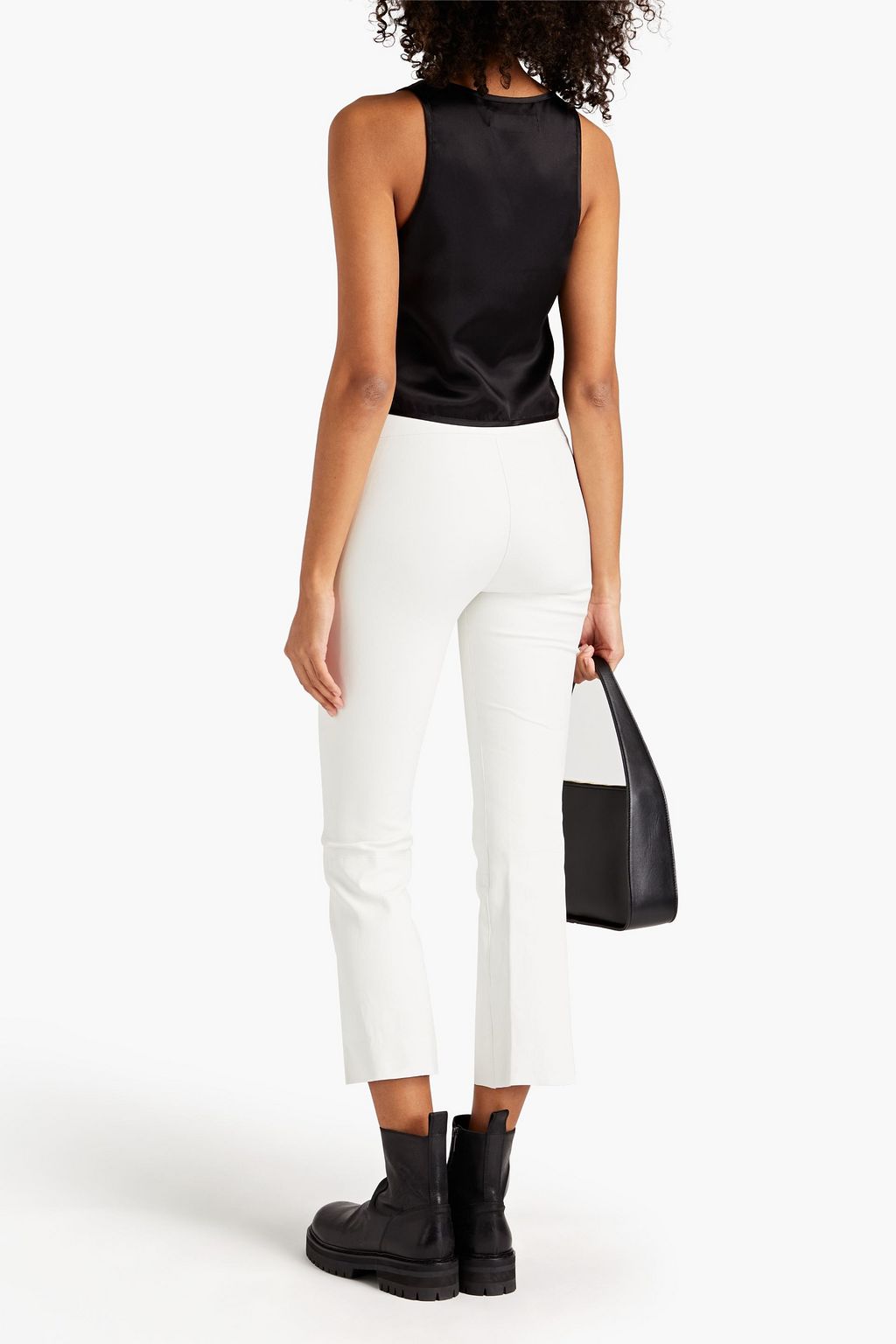 SPRWMN Cropped leather flared leggings