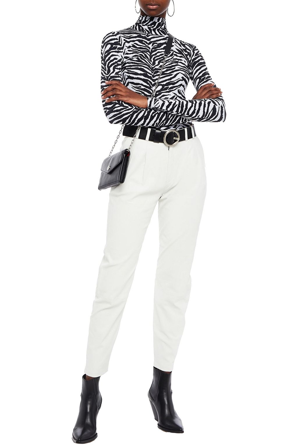 SPRWMN Cropped stretch-leather tapered pants