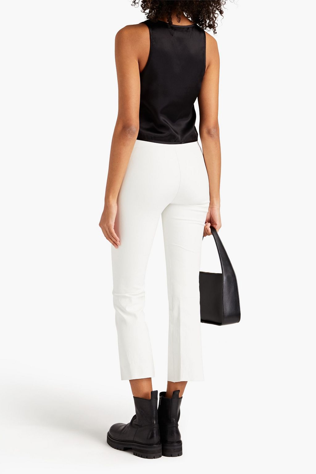 SPRWMN Cropped silk-satin tank