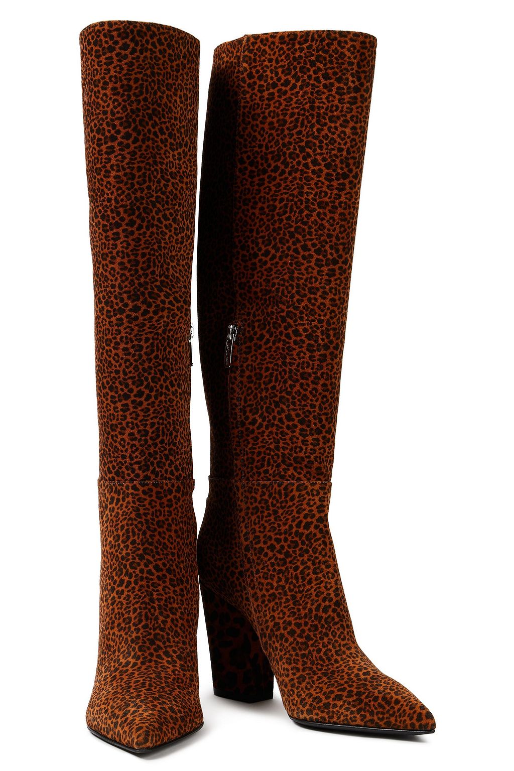 SERGIO ROSSI Leopard-print suede knee boots