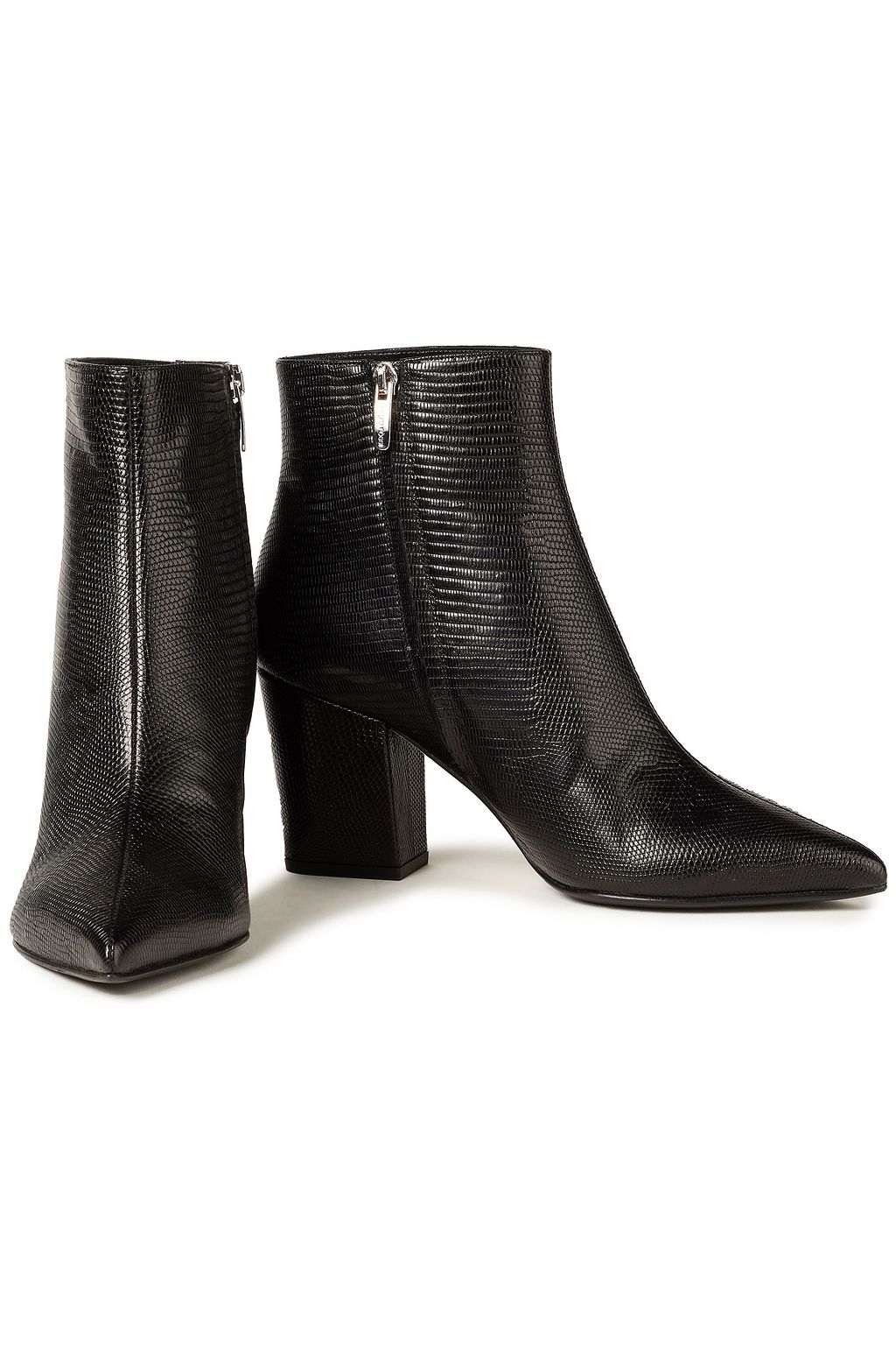 SERGIO ROSSI Lizard-effect leather ankle boots