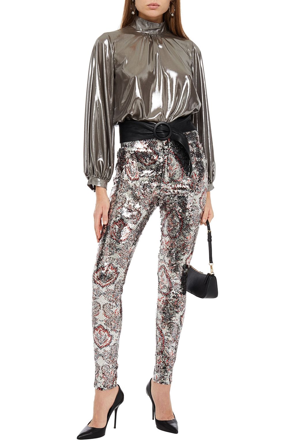 ISABEL MARANT Odizo printed sequined tulle skinny pants