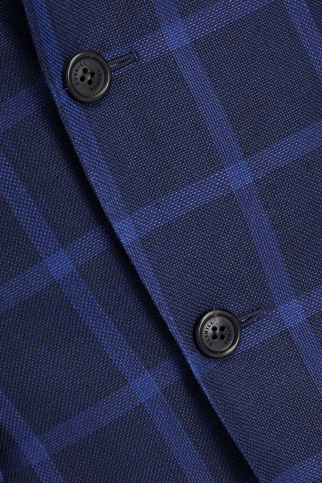 DUNHILL Slim-fit checked wool, linen and silk-blend blazer
