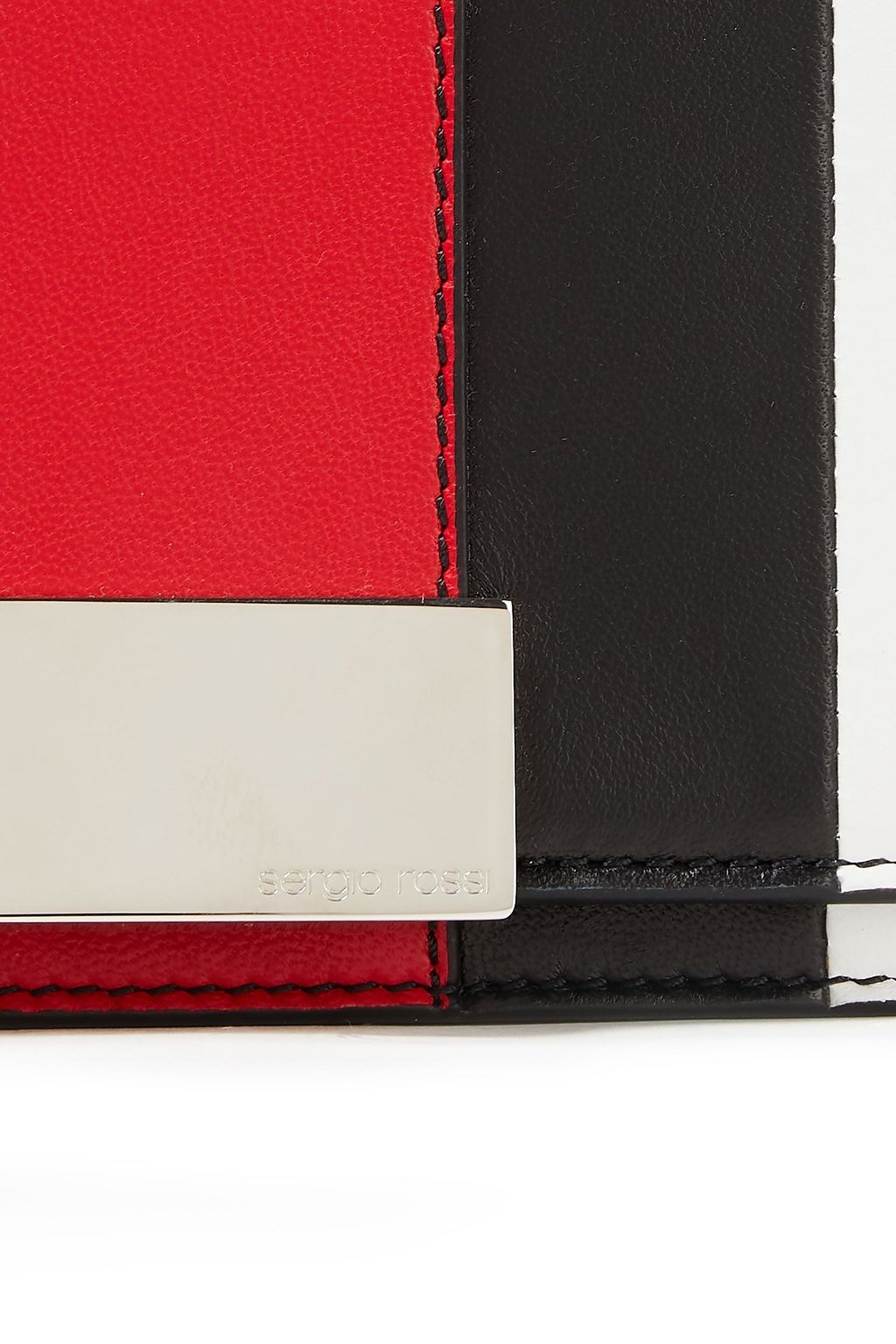 SERGIO ROSSI Schultertasche aus Leder in Colour-Block-Optik