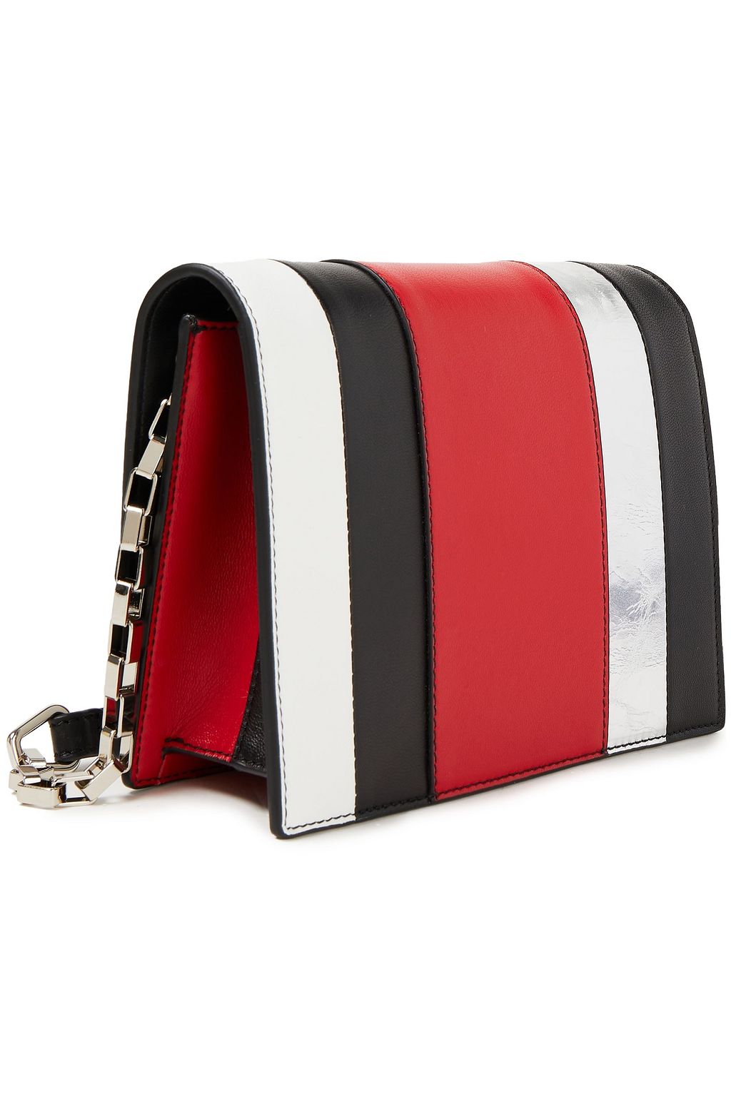 SERGIO ROSSI Schultertasche aus Leder in Colour-Block-Optik