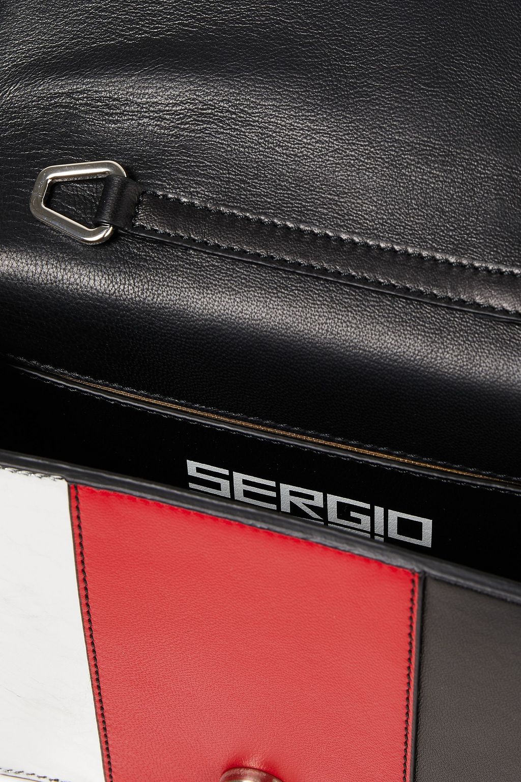 SERGIO ROSSI Schultertasche aus Leder in Colour-Block-Optik