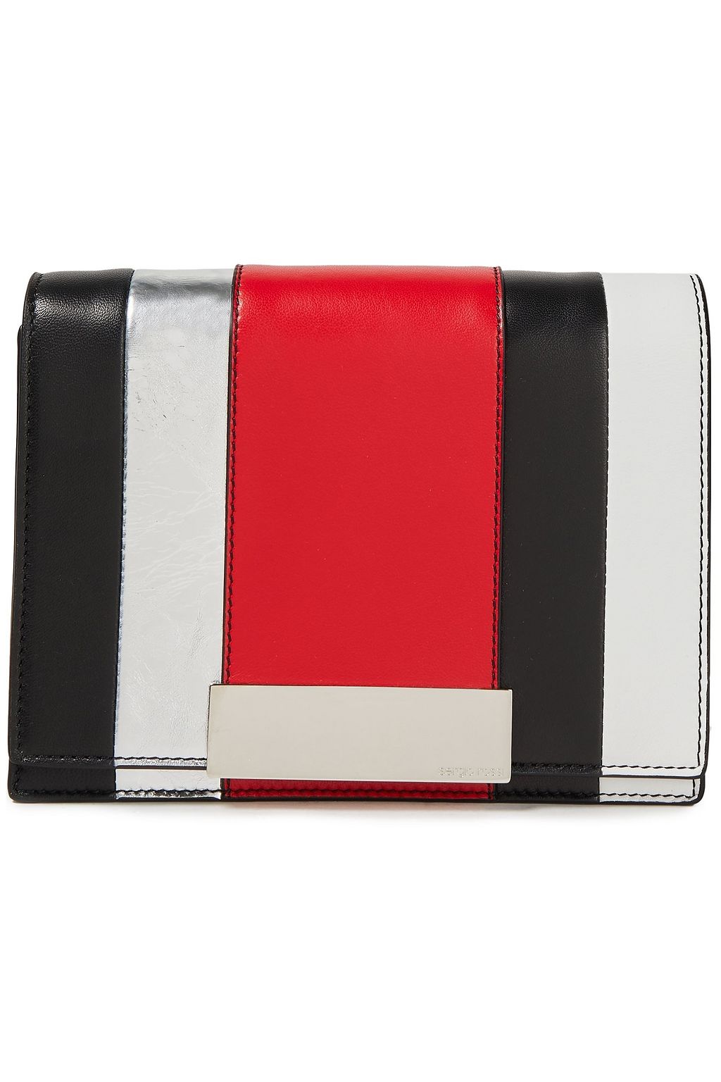 SERGIO ROSSI Schultertasche aus Leder in Colour-Block-Optik