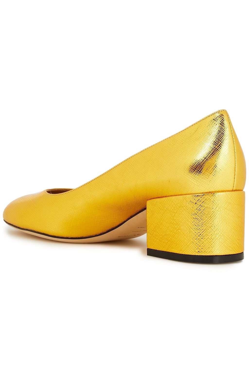 SERGIO ROSSI Metallic textured-leather pumps