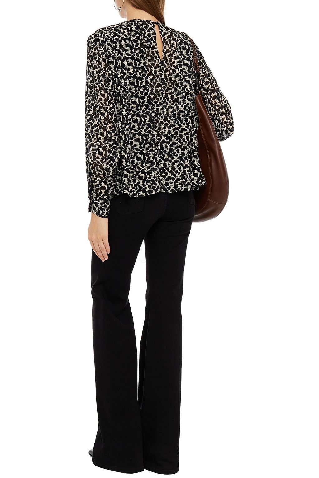 ISABEL MARANT Midway printed fil coupé silk and Lurex-blend blouse