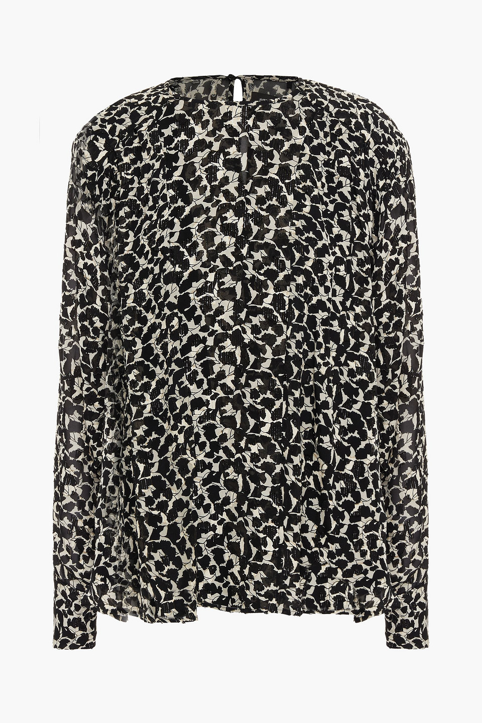 Isabel Marant Midway Printed Fil Coupé Silk And Lurex-blend Blouse In Ecru