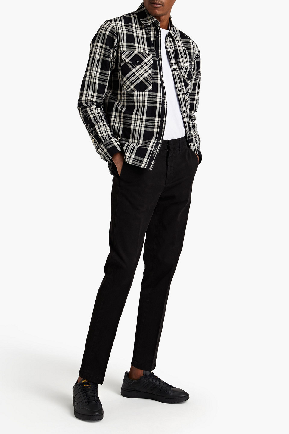 Dunhill Man Stretch-cotton Twill Chinos In Black