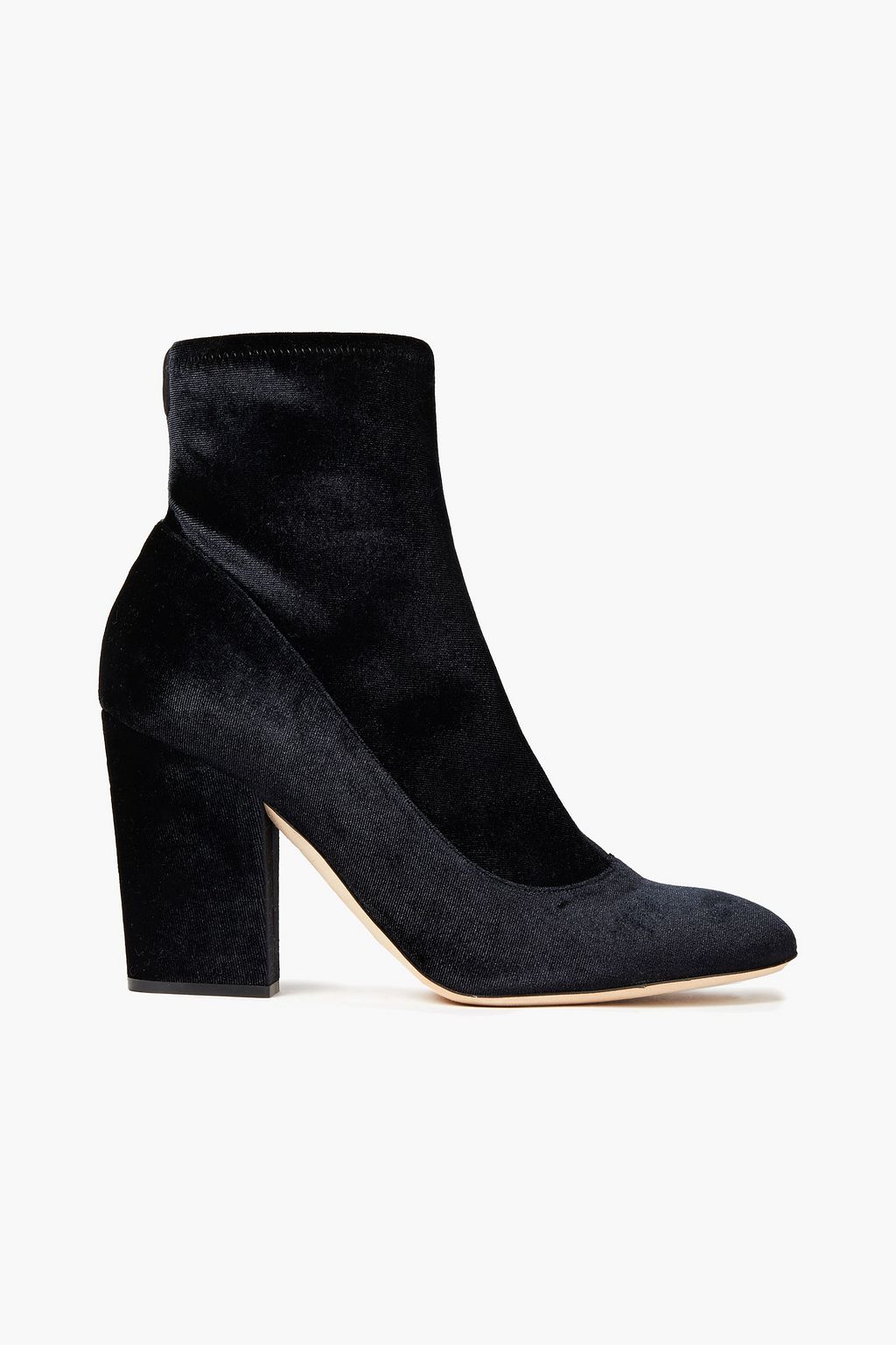 black velour ankle boots