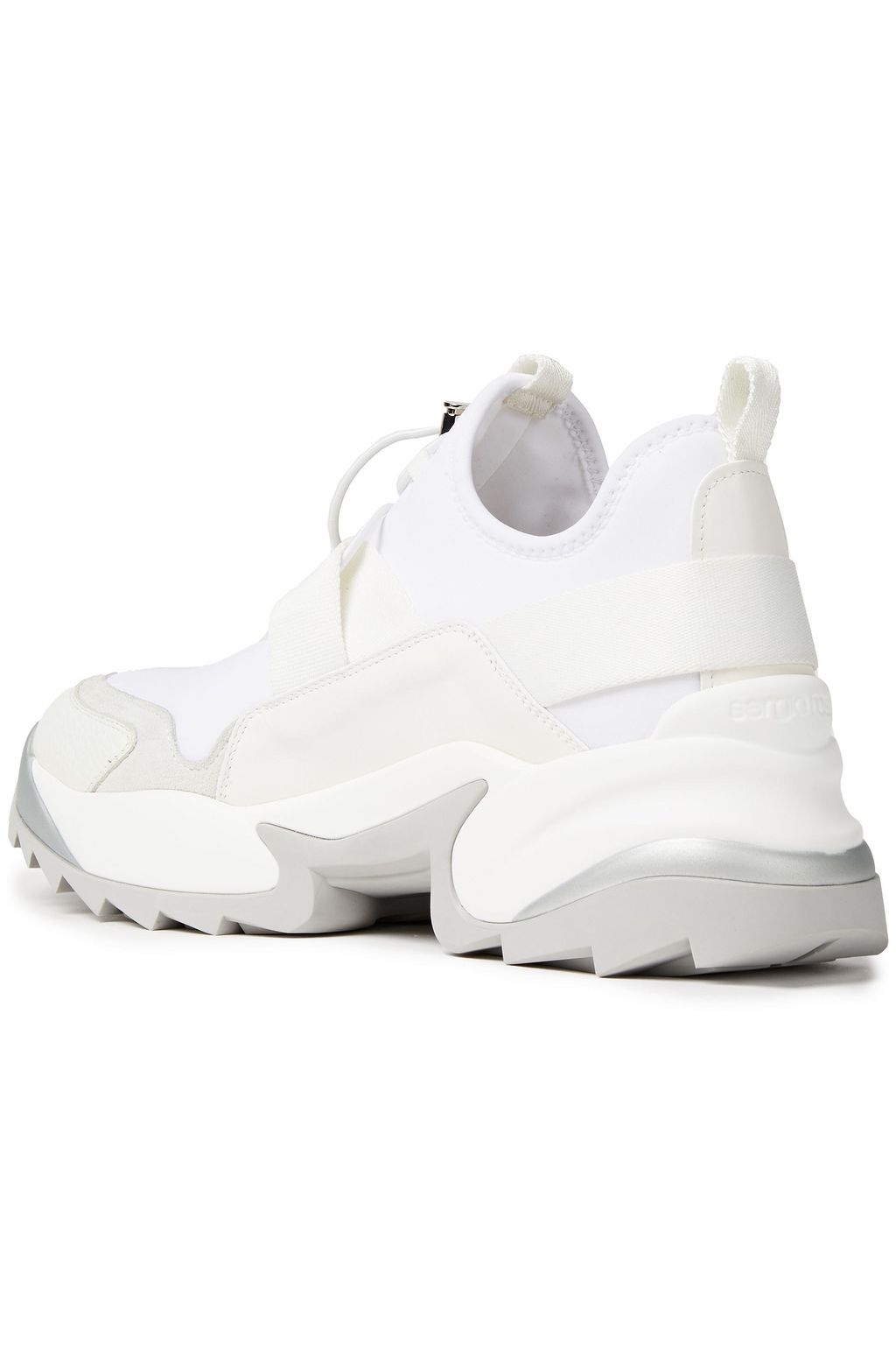 SERGIO ROSSI Suede and leather-paneled scuba sneakers