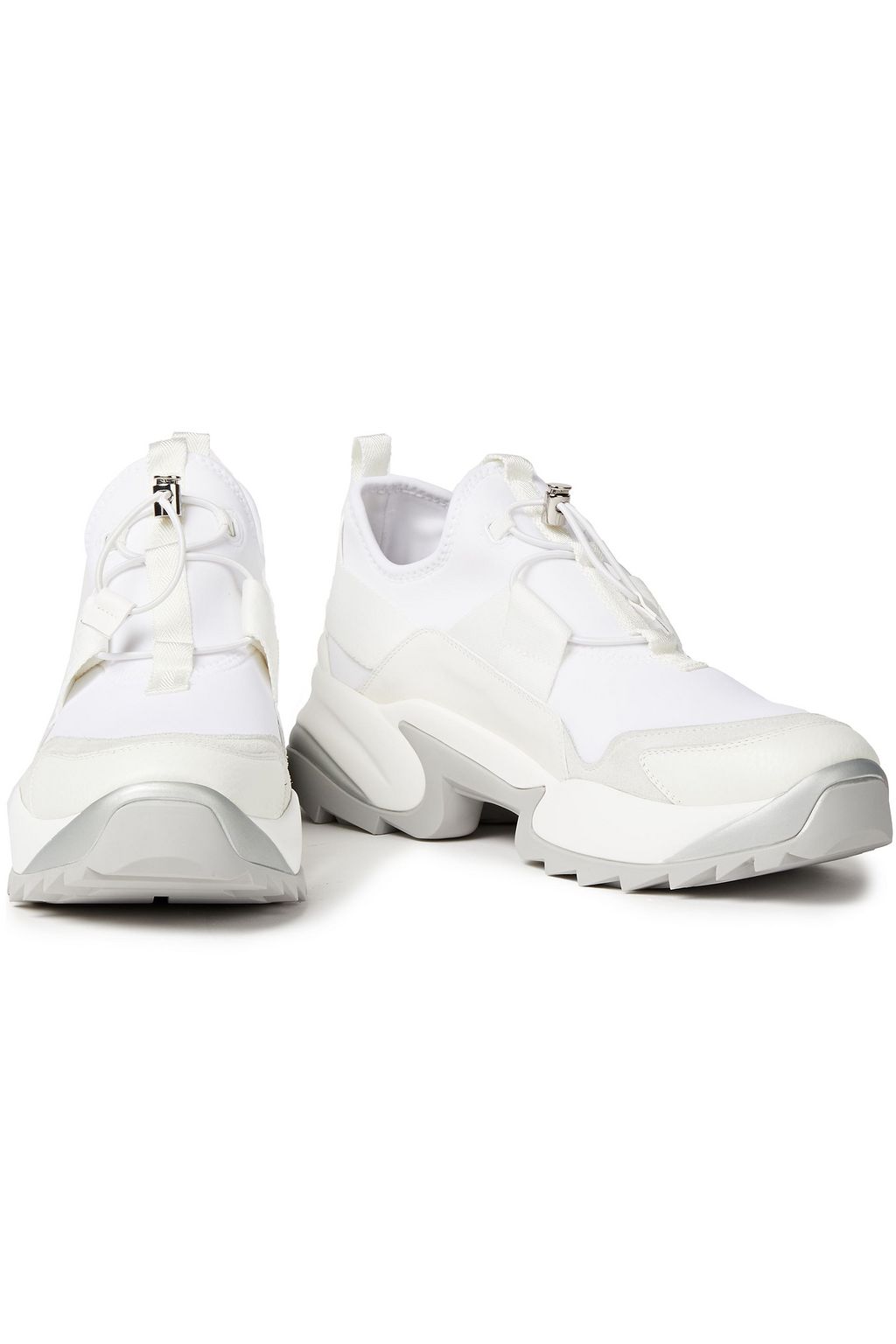 SERGIO ROSSI Suede and leather-paneled scuba sneakers