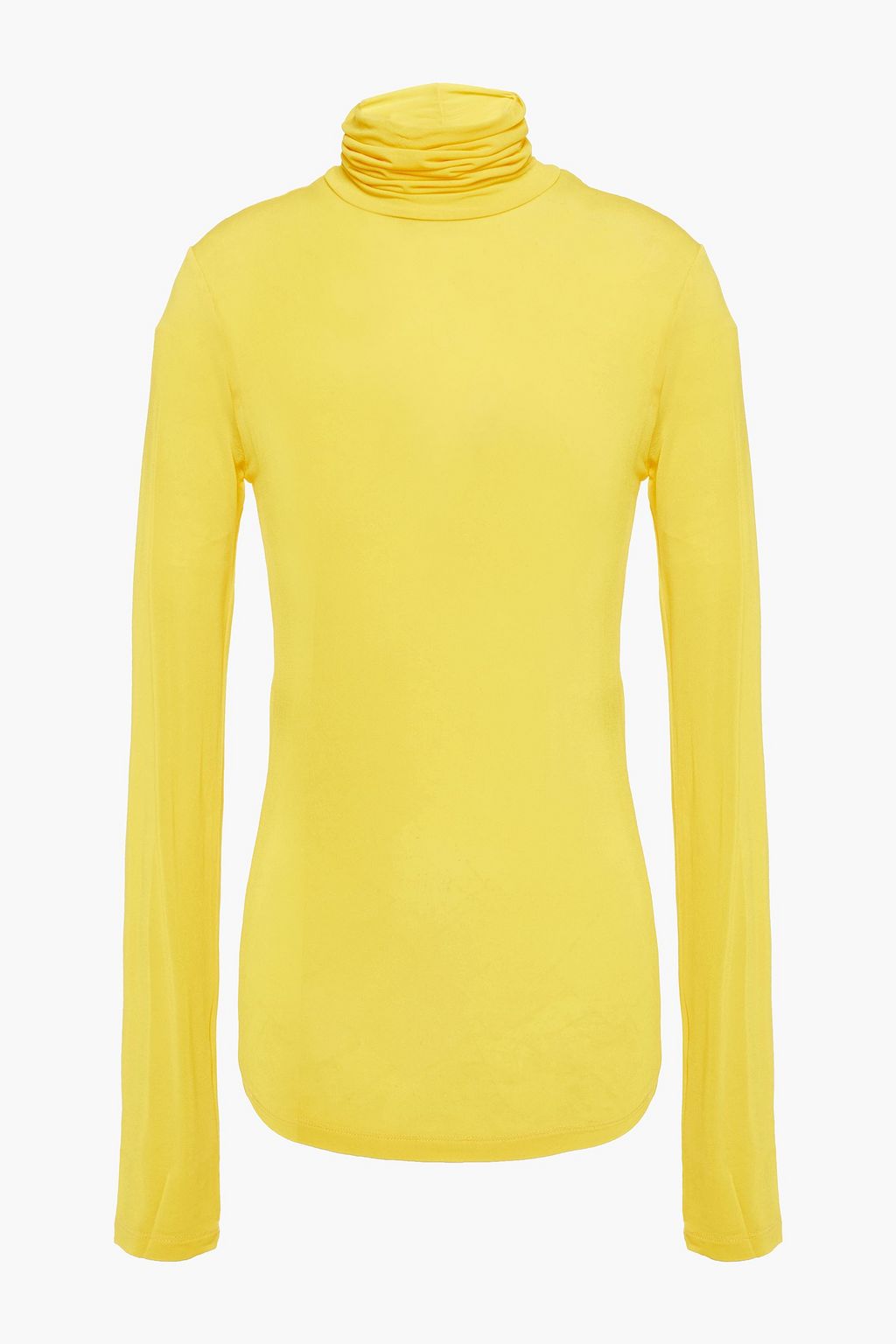 yellow turtleneck top