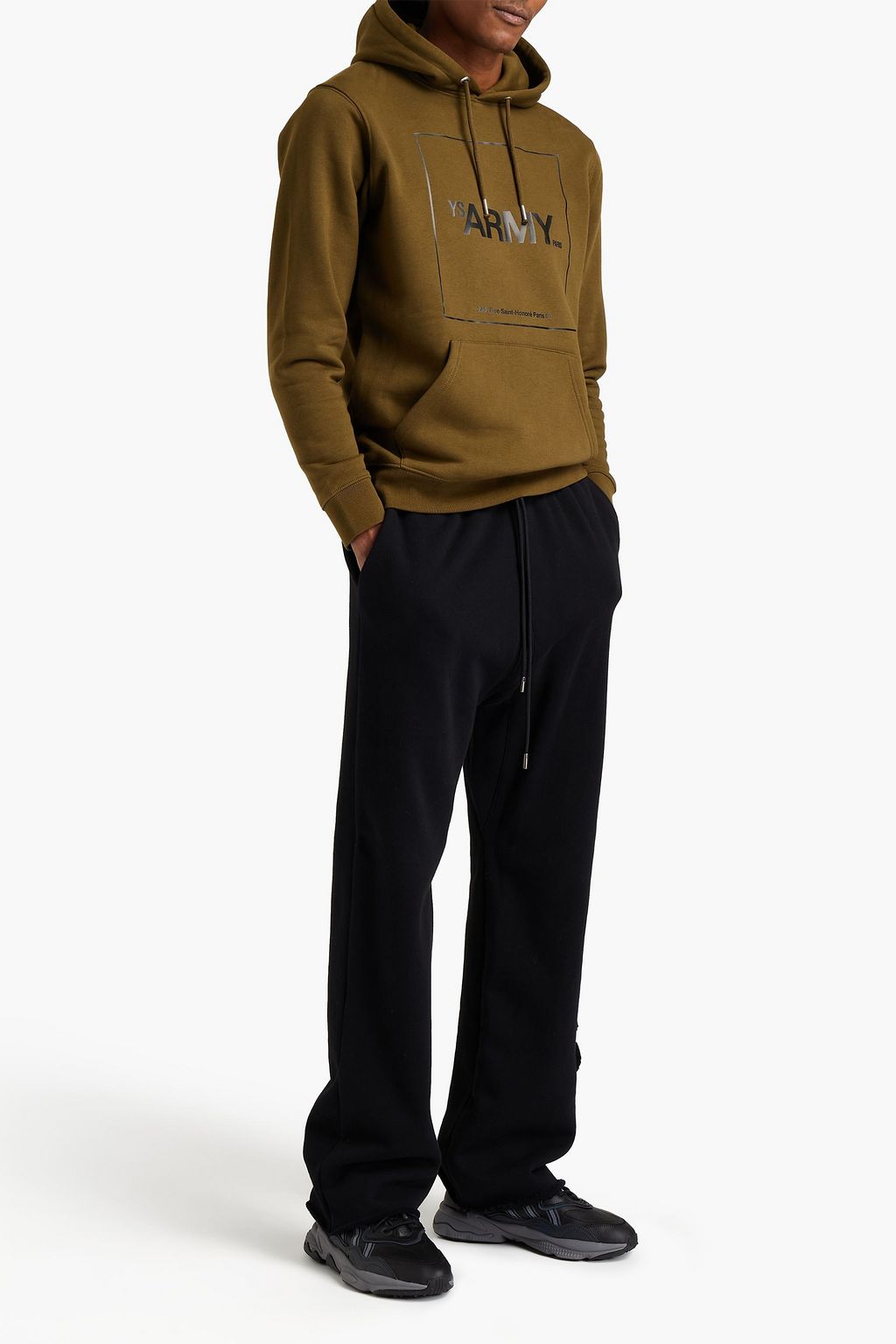 ARMY BY YVES SALOMON Printed French cotton-blend terry hoodie