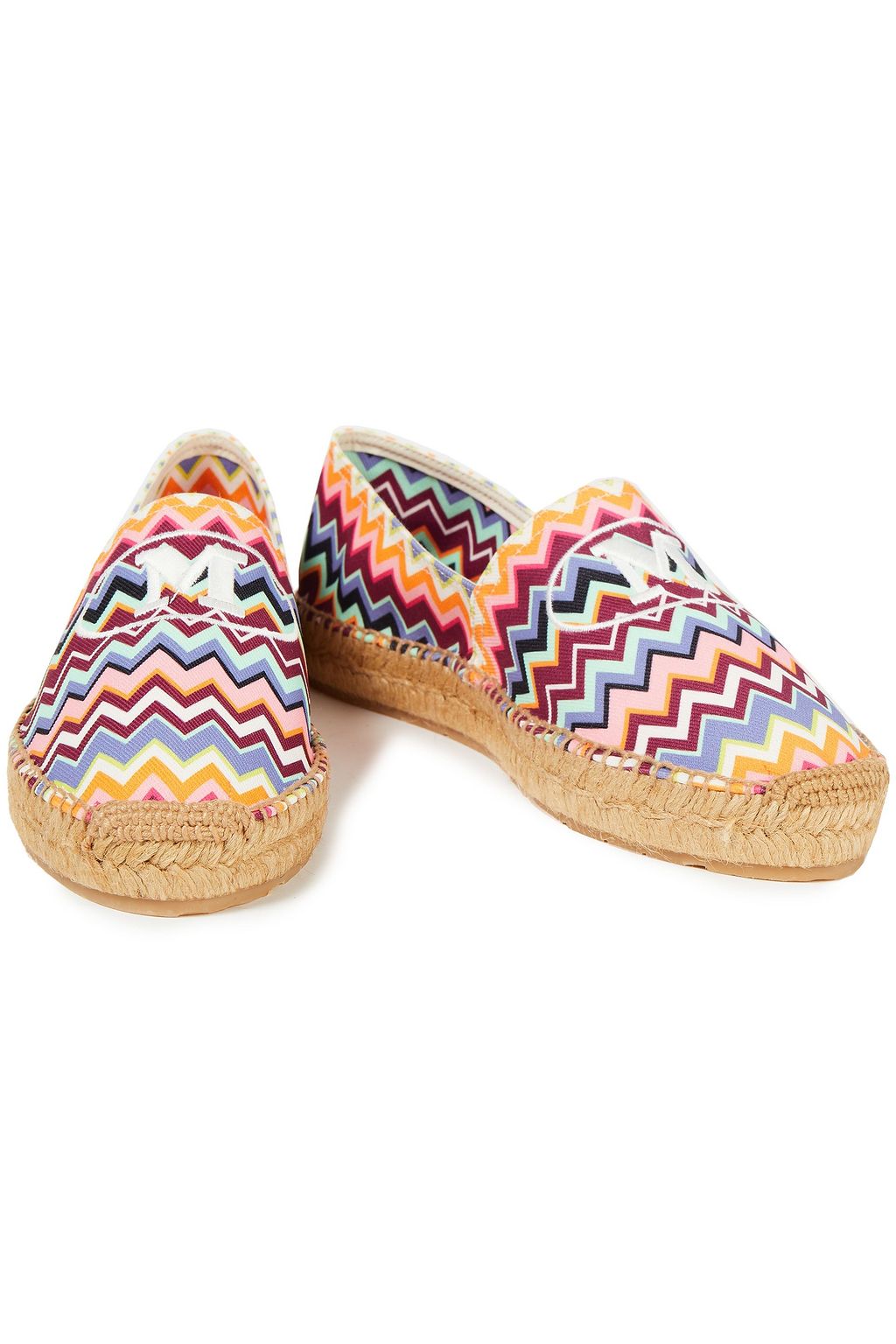 M MISSONI Embroidered printed twill espadrilles