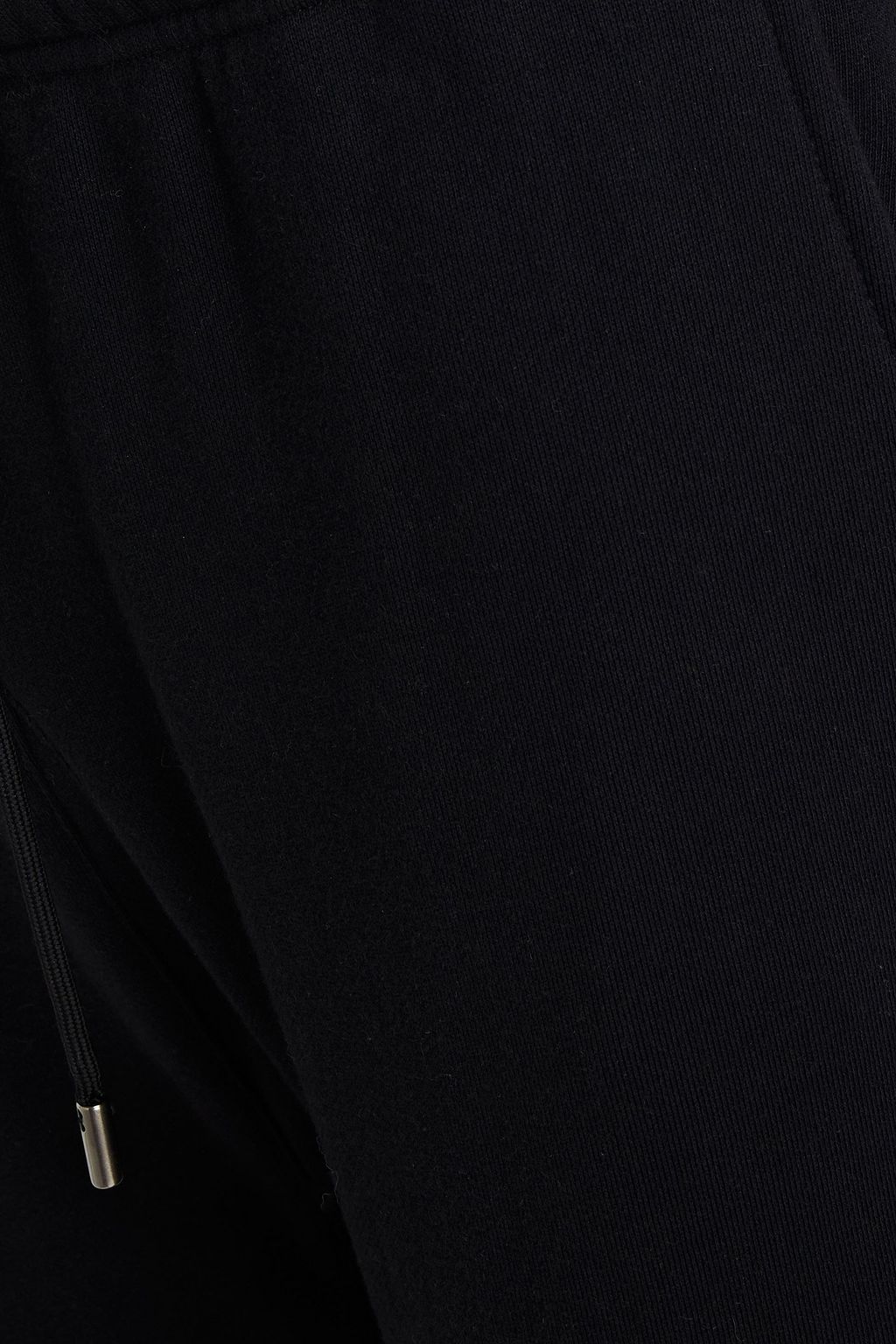 YVES SALOMON Appliquéd cotton-fleece pants