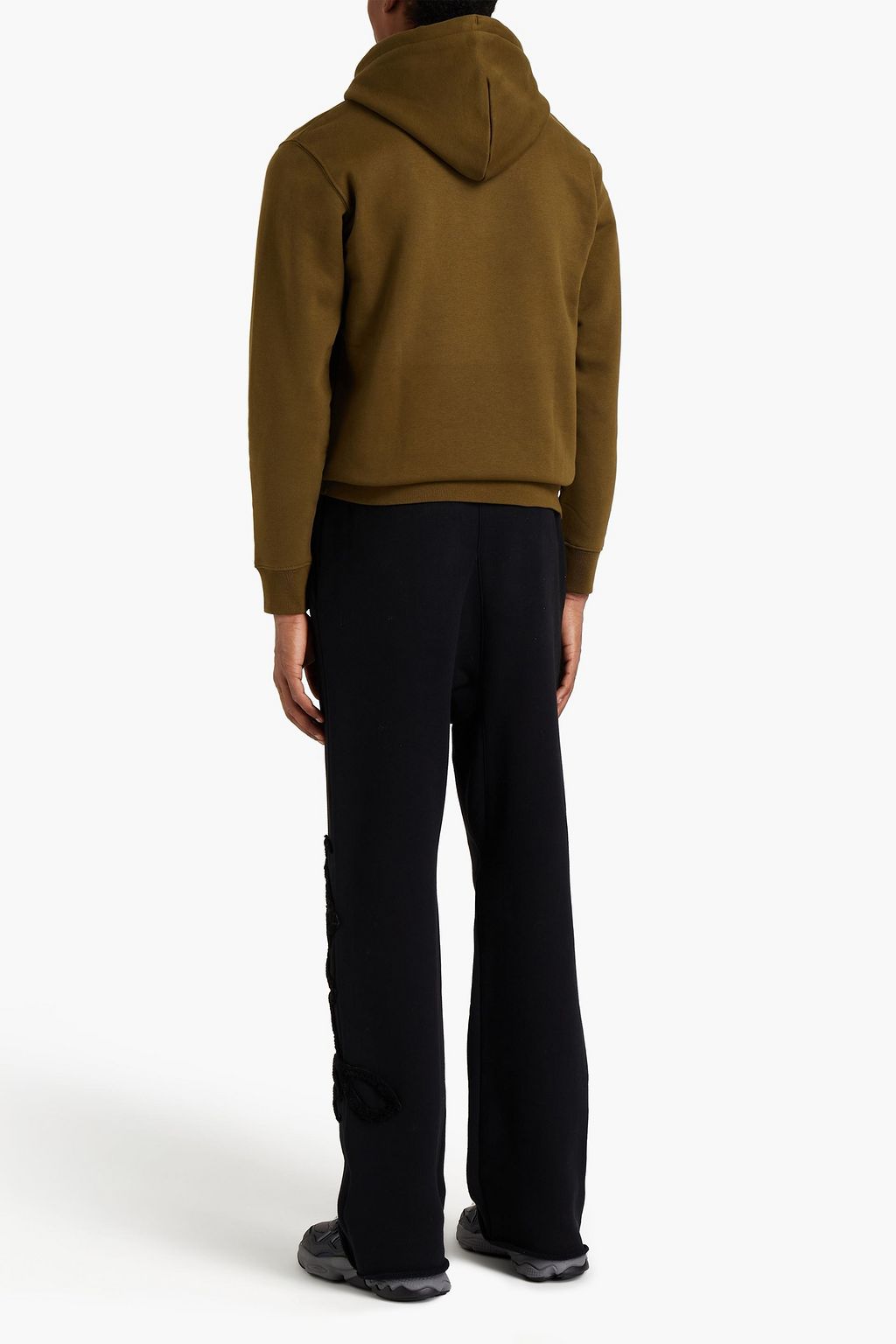 YVES SALOMON Appliquéd cotton-fleece pants