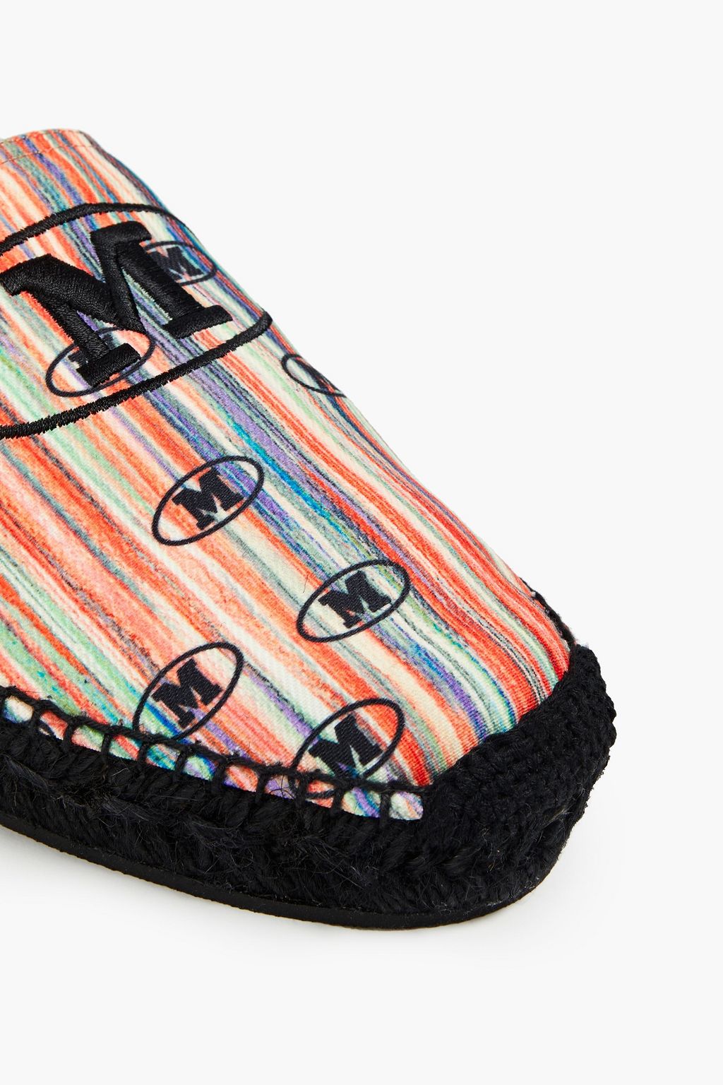 M MISSONI Logo-embroidered printed woven espadrilles