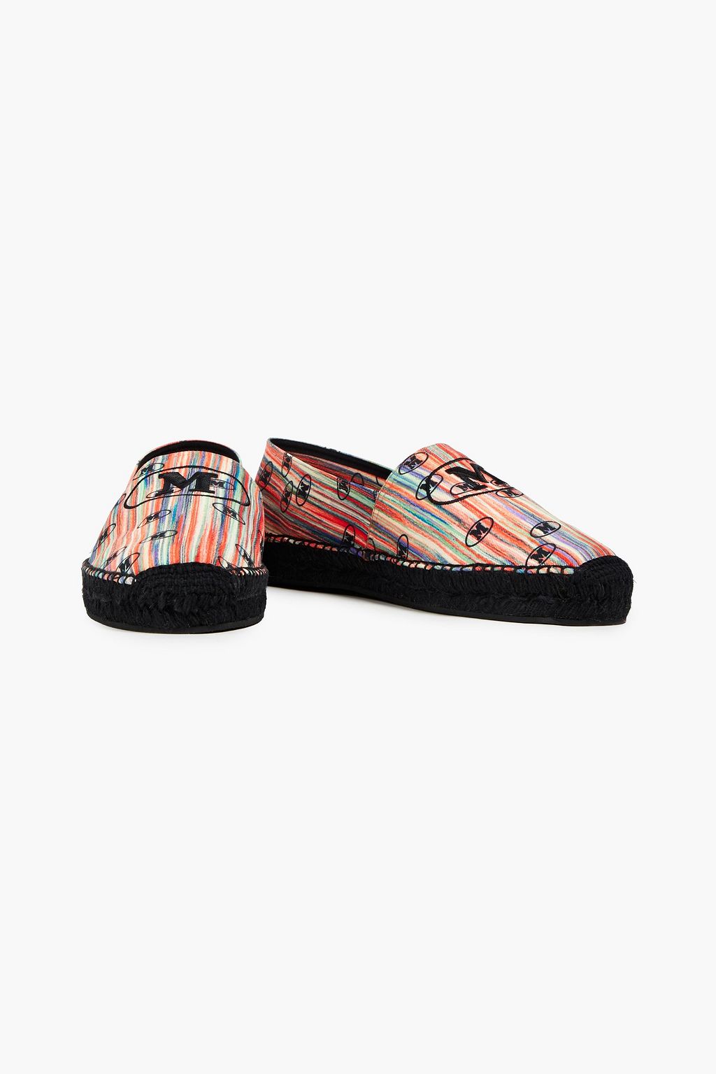 M MISSONI Logo-embroidered printed woven espadrilles