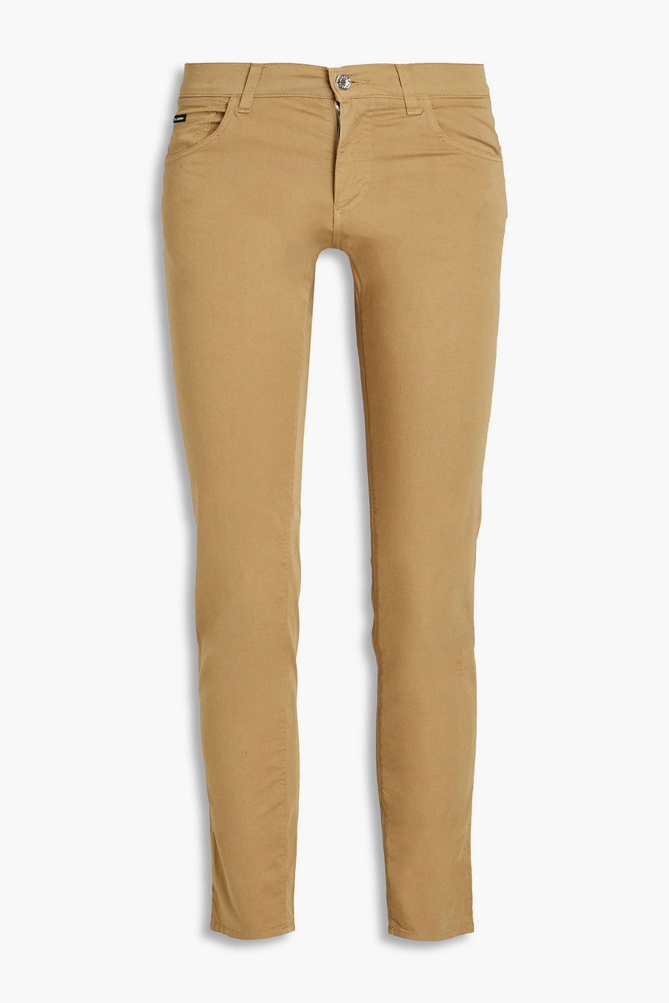 Dolce & Gabbana Skinny-fit embroidered stretch-cotton twill pants