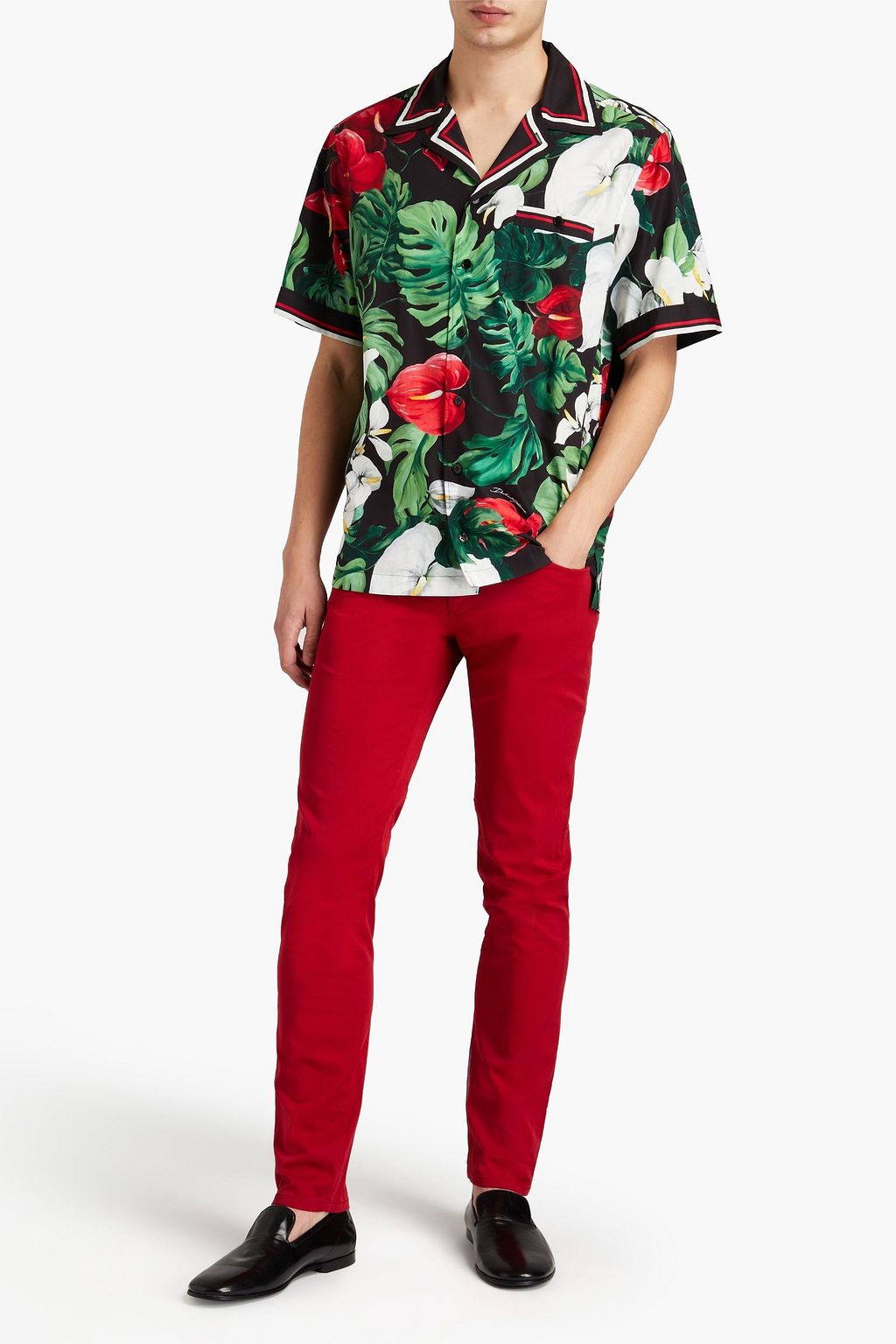 DOLCE&GABBANA Skinny-fit cotton-blend twill pants