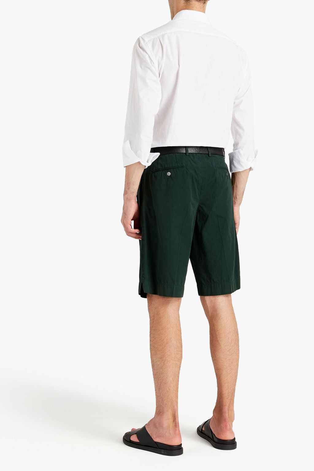 DOLCE & GABBANA Pleated cotton-canvas chino shorts