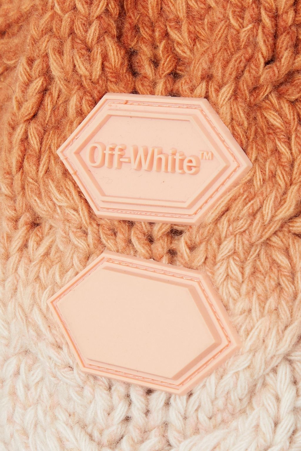 OFF-WHITE™ Cropped dégradé cable-knit wool and cashmere-blend sweater