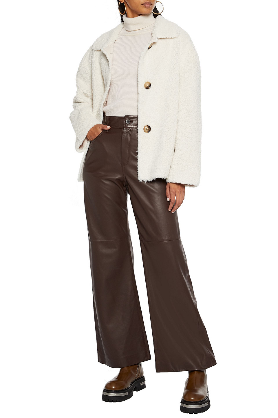 Unreal Fur Seashell Faux Shearling Jacket In Ivory
