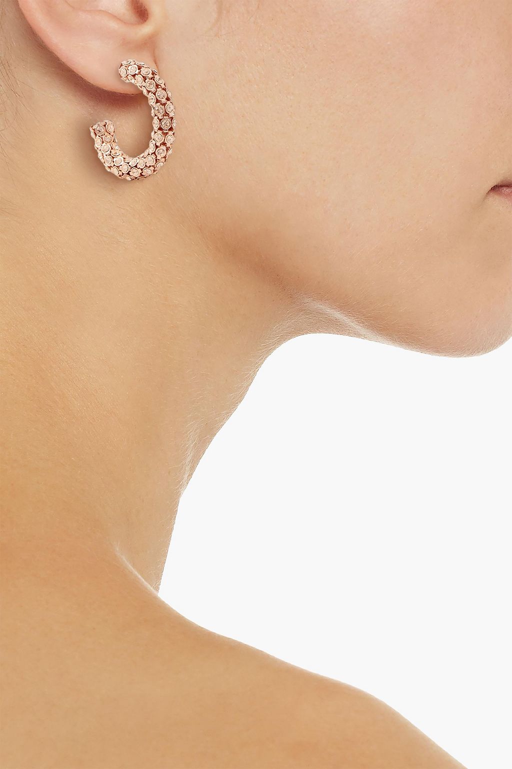 KATE SPADE NEW YORK Silver-tone cubic zirconia hoop earrings