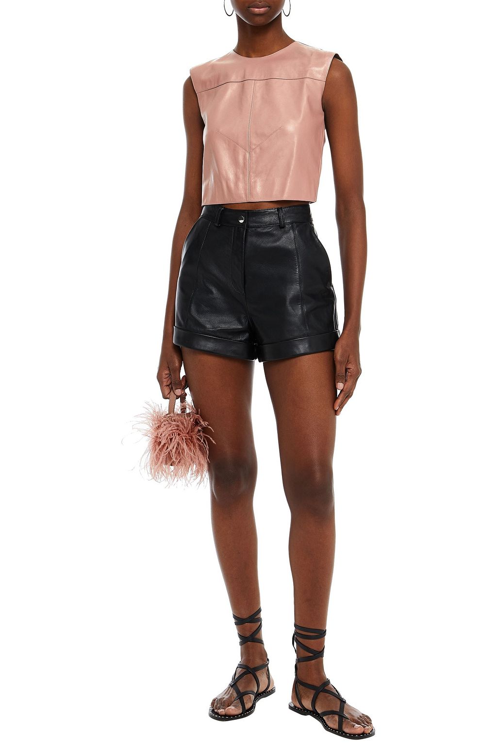 VALENTINO GARAVANI Cropped leather top