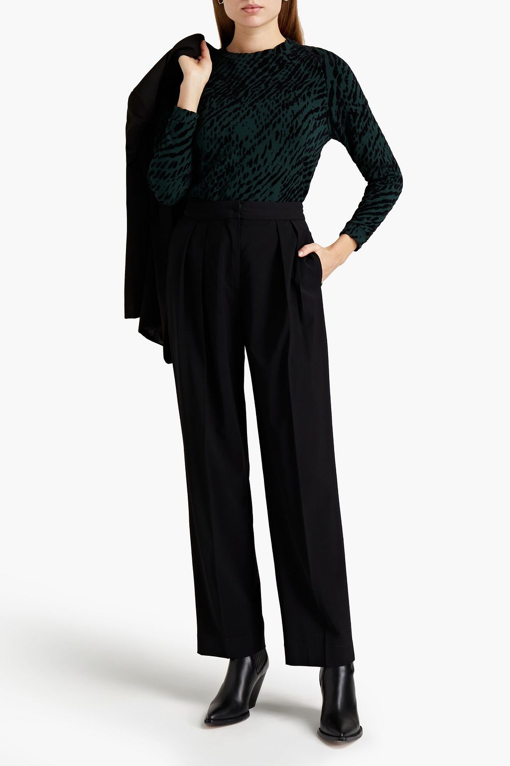 MAJESTIC FILATURES Flocked fleece sweatshirt