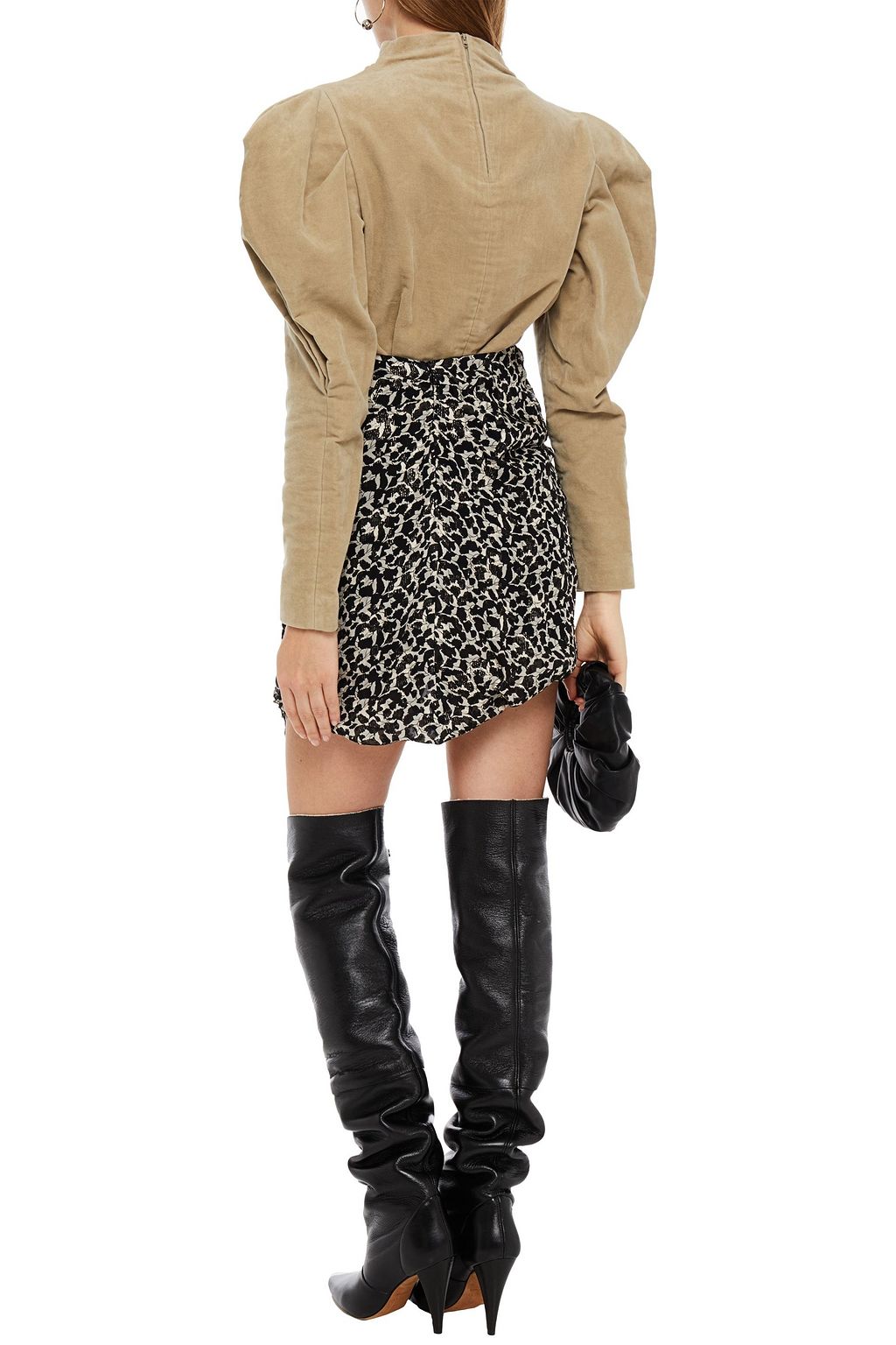ISABEL MARANT Ixora draped fil coupè silk and Lurex-blend mini skirt
