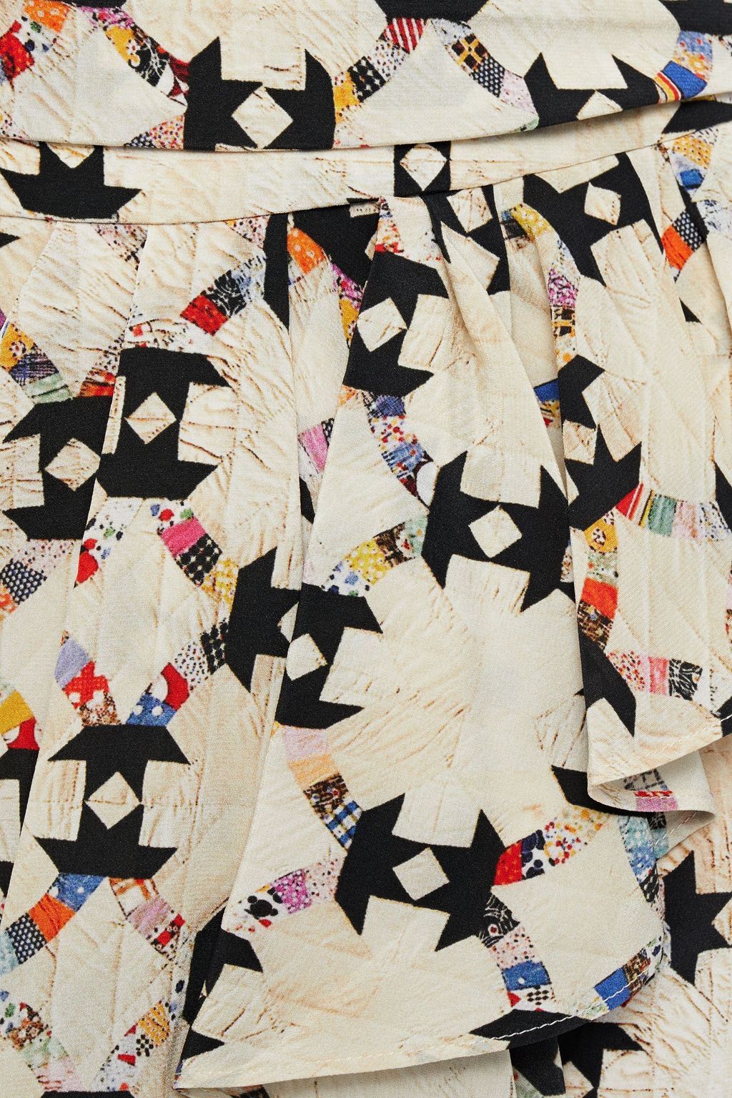 ISABEL MARANT Wrap-effect draped printed silk-blend crepe de chine mini skirt