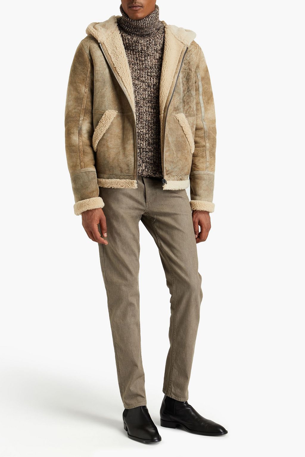 YVES SALOMON Shearling hooded jacket