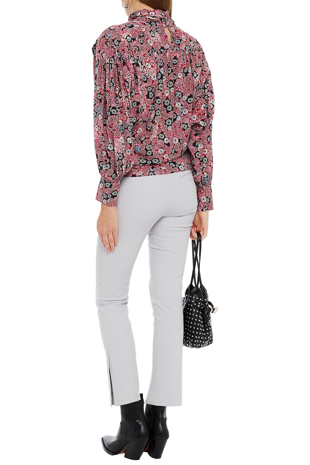 ISABEL MARANT Gathered printed silk crepe de chine blouse