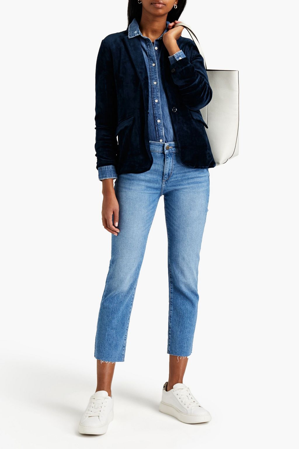 MAJESTIC FILATURES Stretch cotton and modal-blend chenille blazer