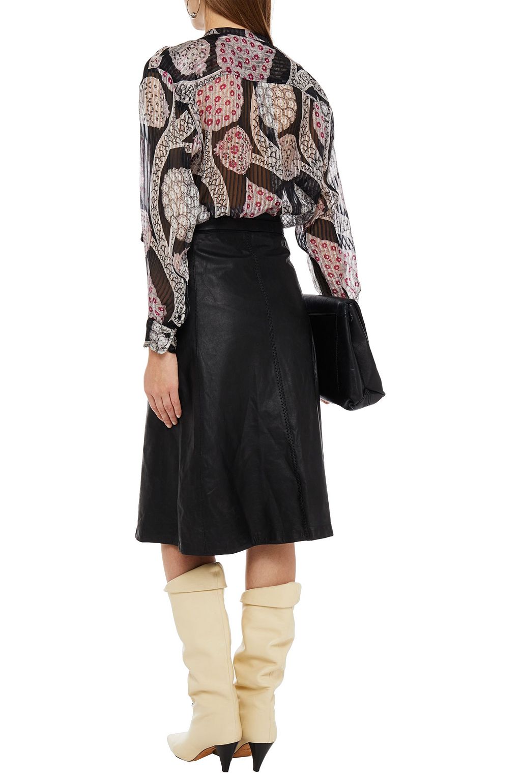 ISABEL MARANT Daws gathered printed silk-voile blouse