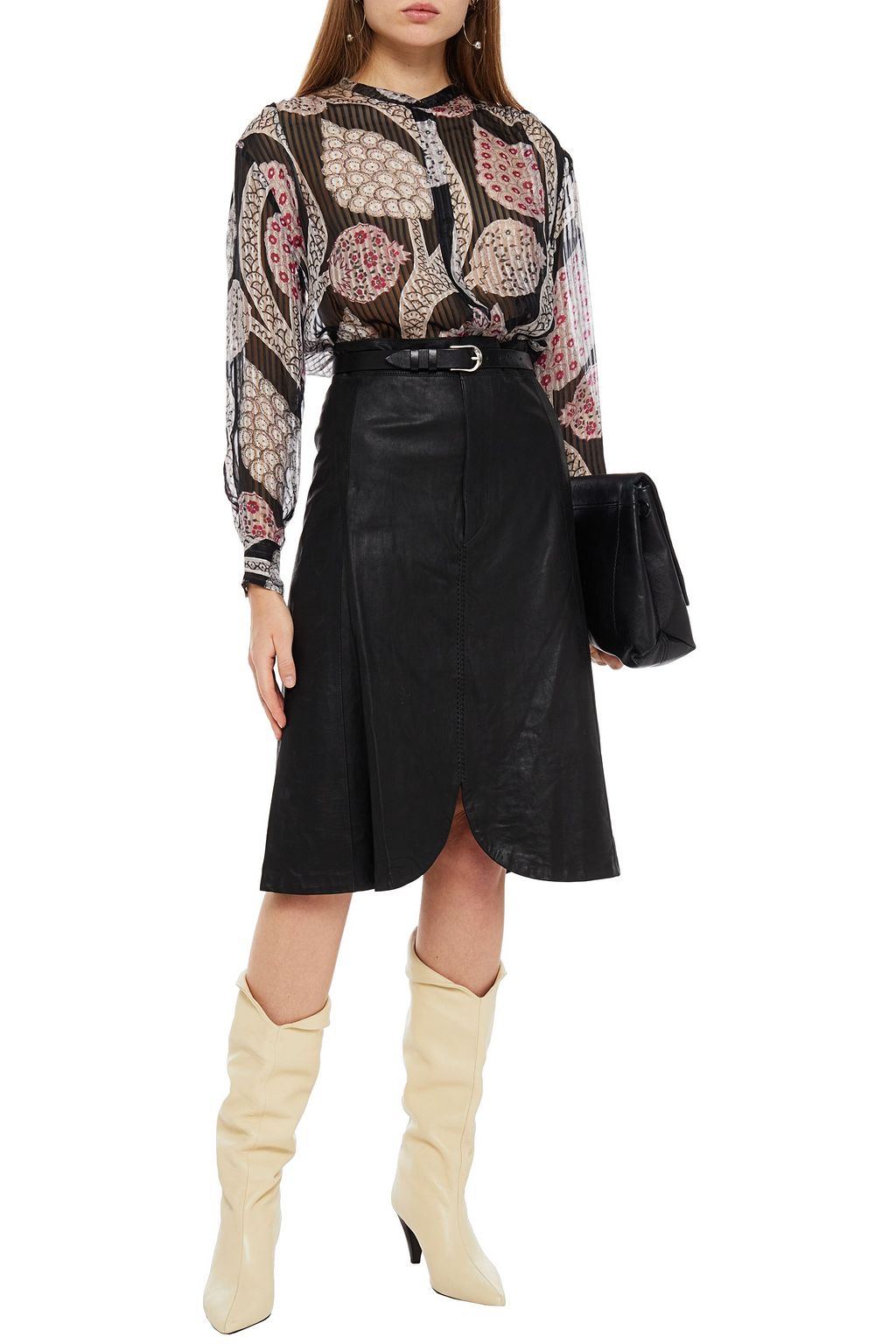 ISABEL MARANT Daws gathered printed silk-voile blouse