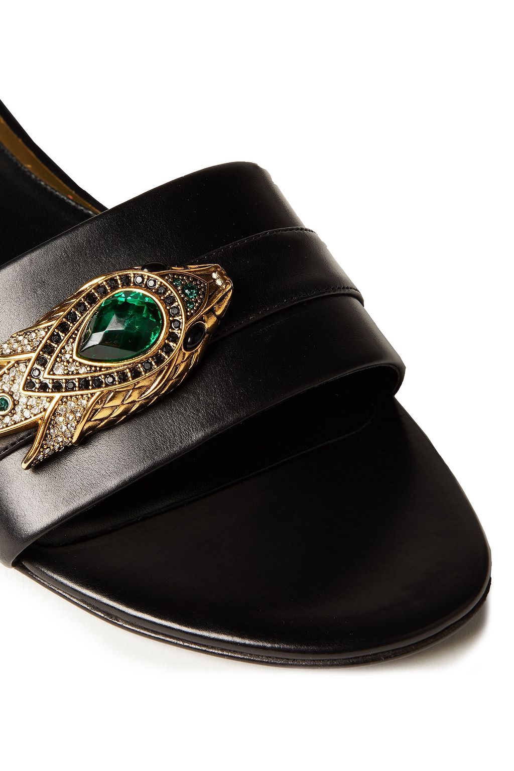 ROBERTO CAVALLI Embellished leather slides