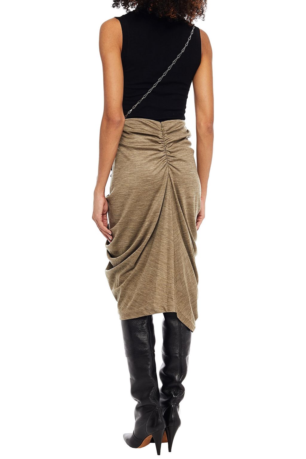 ISABEL MARANT Datisca draped wool-jersey midi skirt