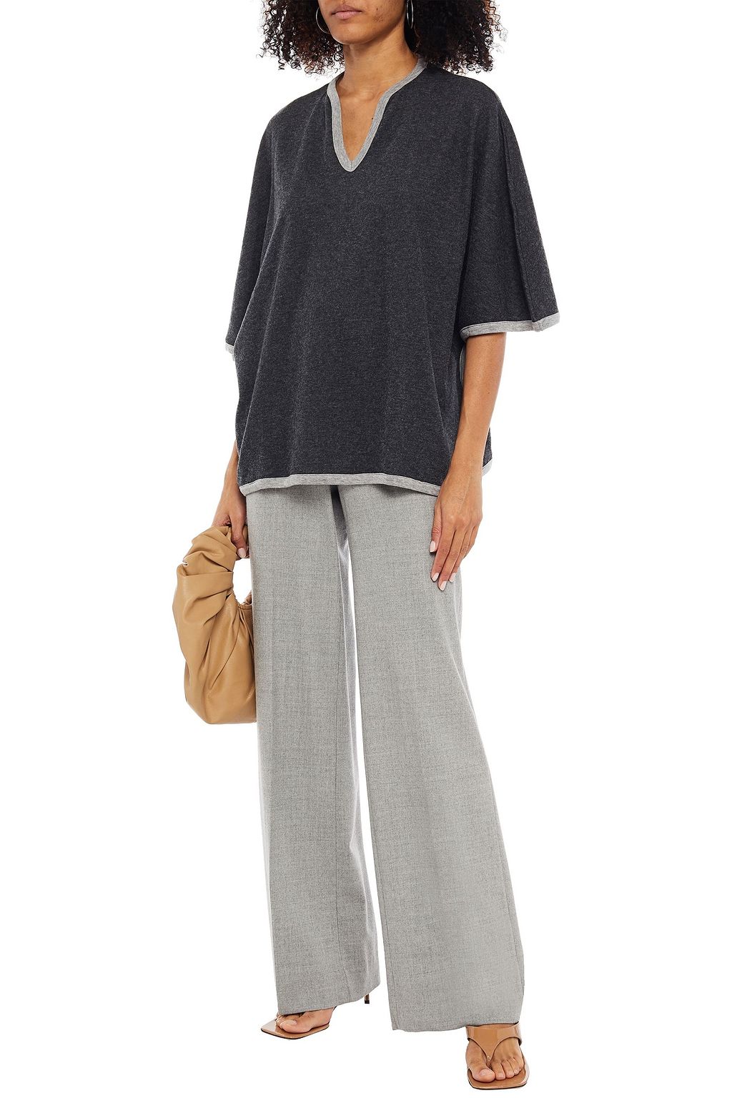 MAJESTIC FILATURES Cotton, cashmere and silk-blend jersey tunic
