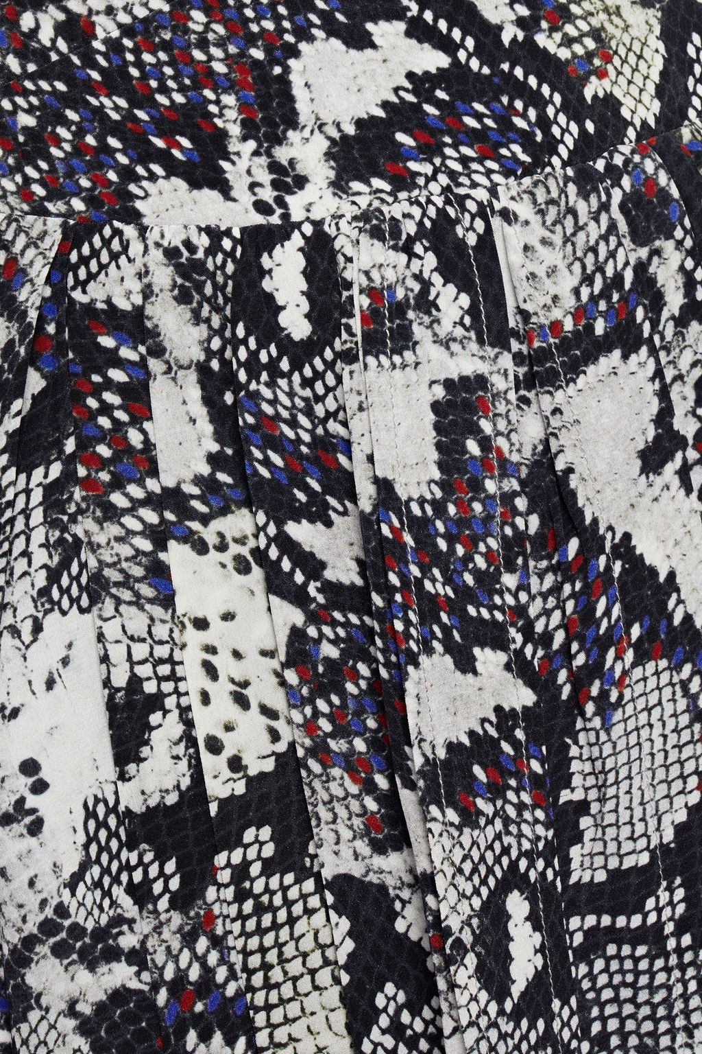 ISABEL MARANT Pleated printed silk crepe de chine mini skirt